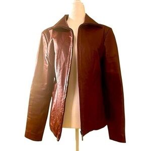 Vintage Burgundy Leather Jacket
